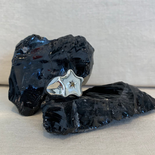 Chunky Citrine Star Signet