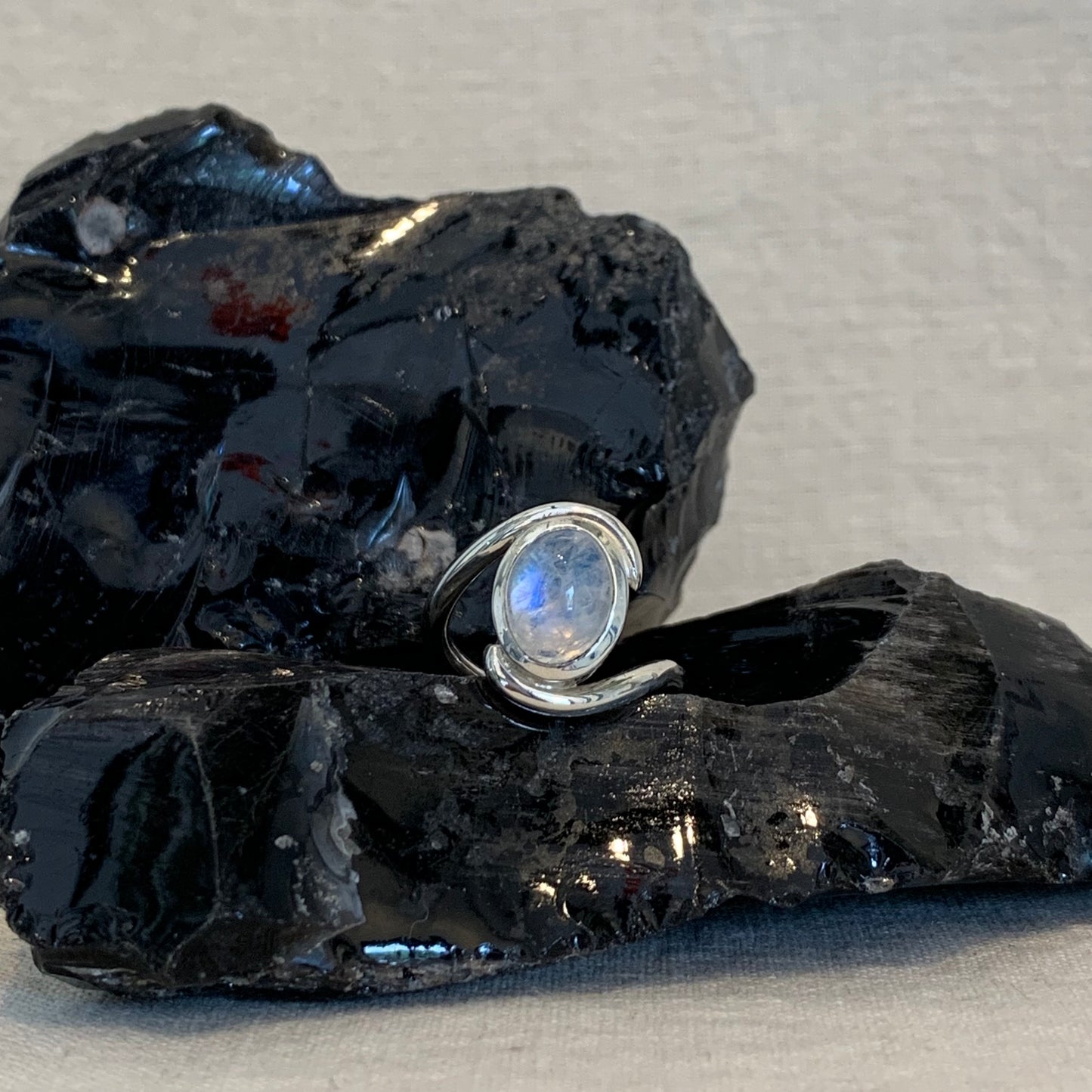 Moonstone Yin-Yang Ring