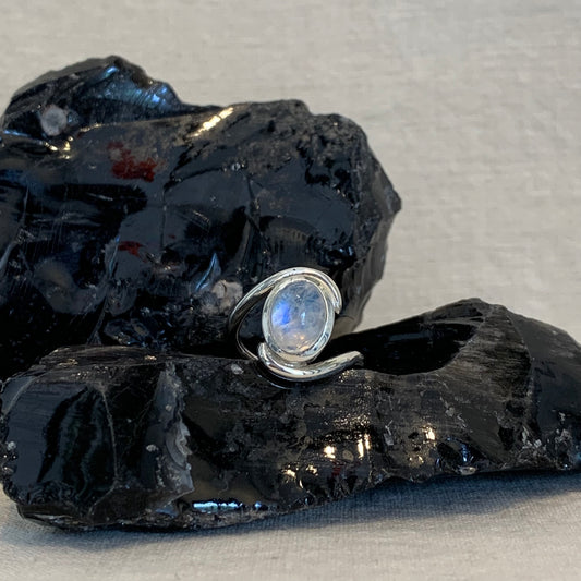 Moonstone Yin-Yang Ring