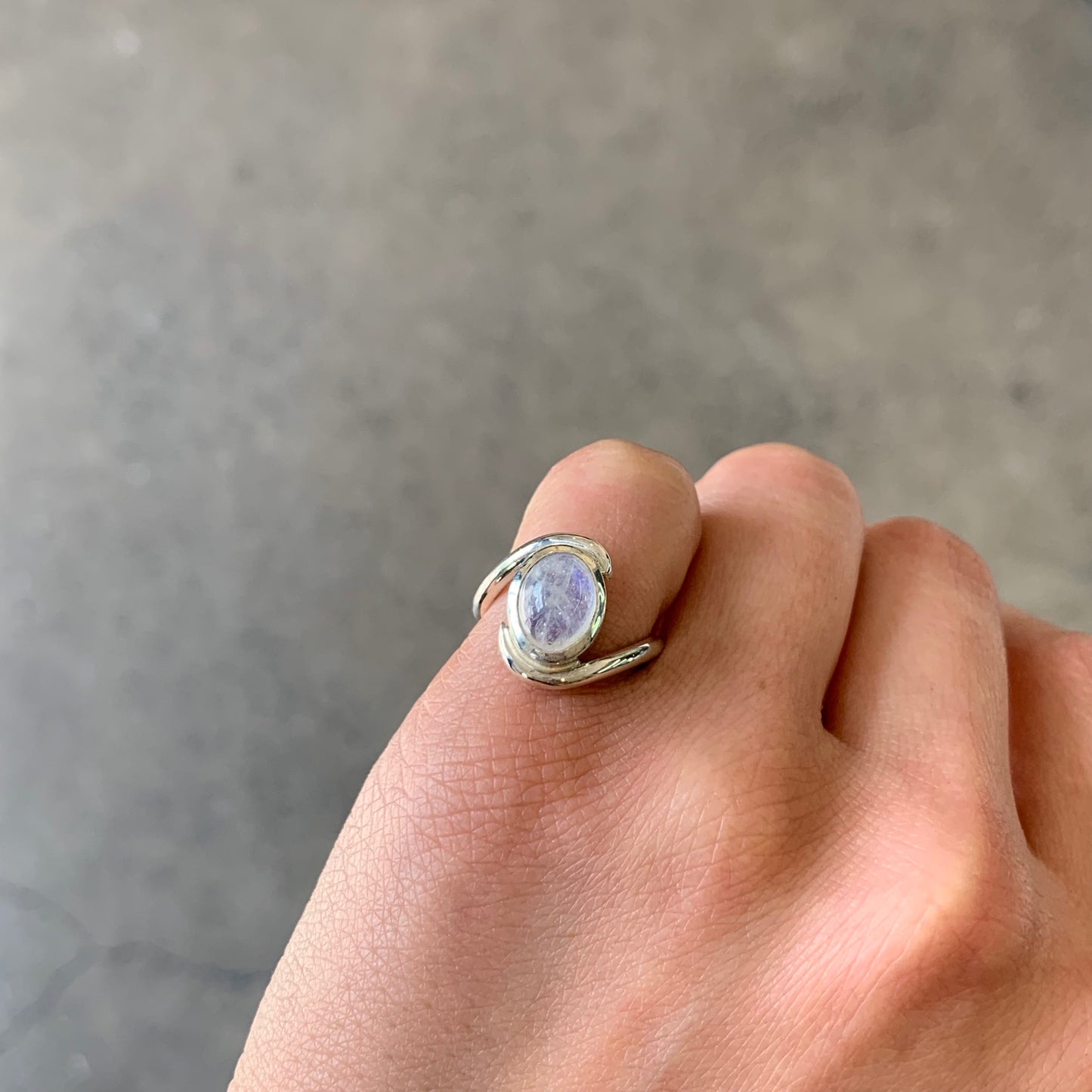 Moonstone Yin-Yang Ring