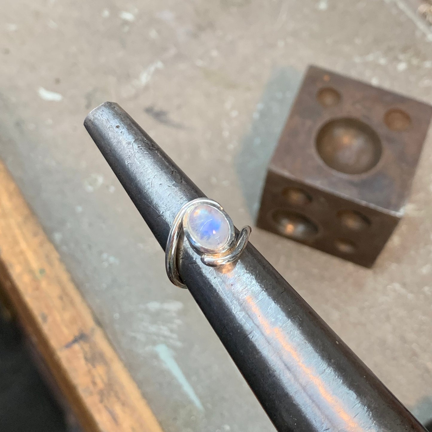 Moonstone Yin-Yang Ring